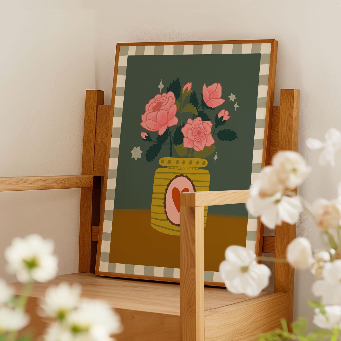 Rose Bouquet Art Print | June Birth Flower, Cottagecore Decor