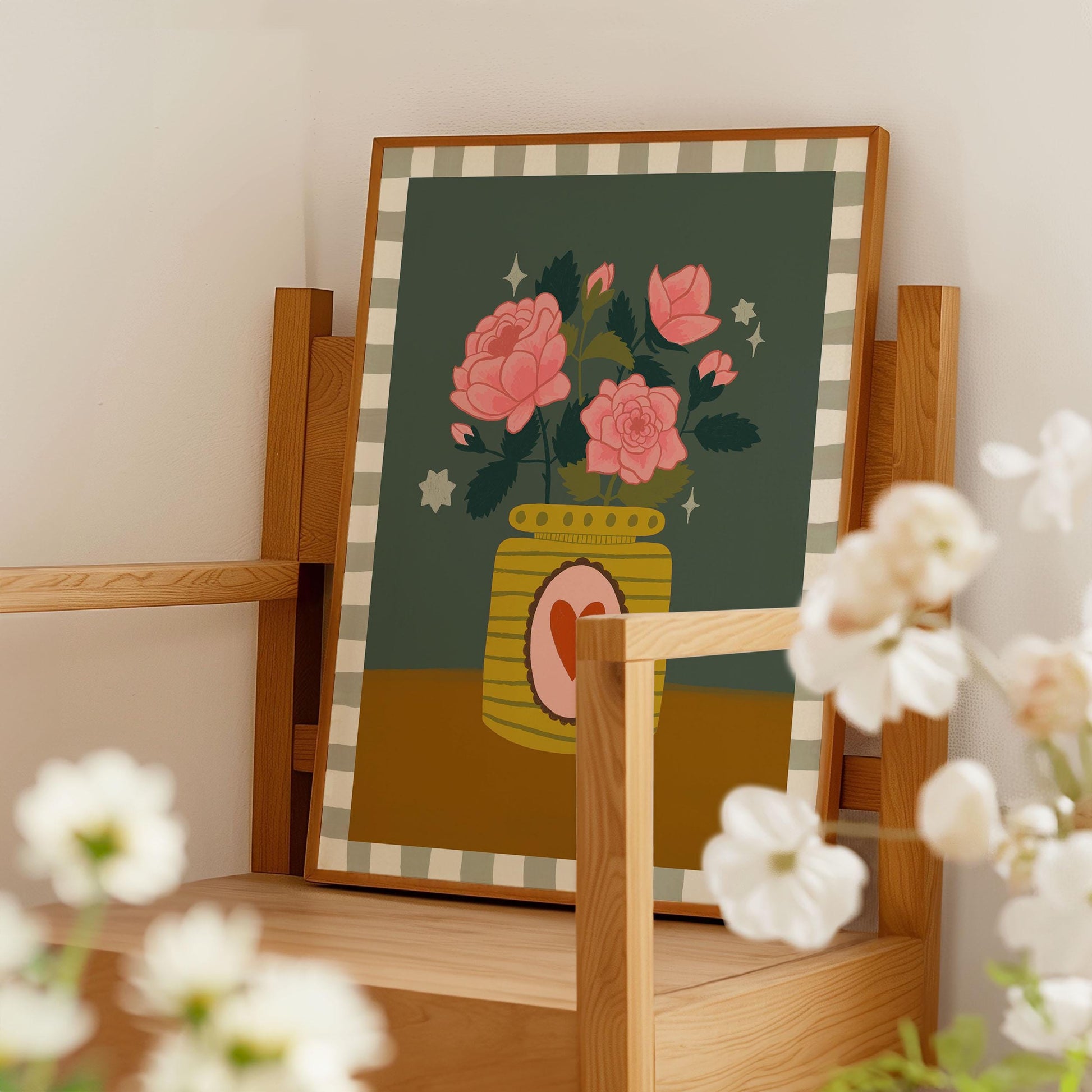 Rose Bouquet Art Print | June Birth Flower, Cottagecore Decor