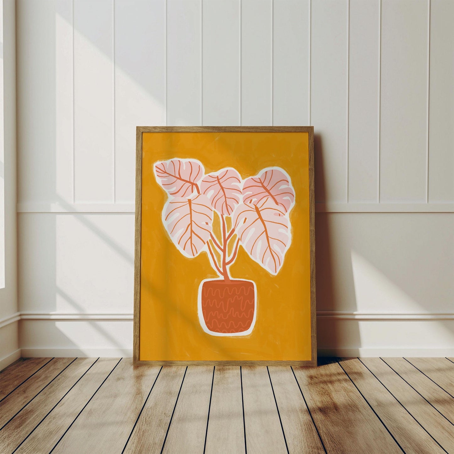 Monstera Houseplant Print - Boho Decoration, Warm Tones, Plant Lover Gift, Earthy Colours,
