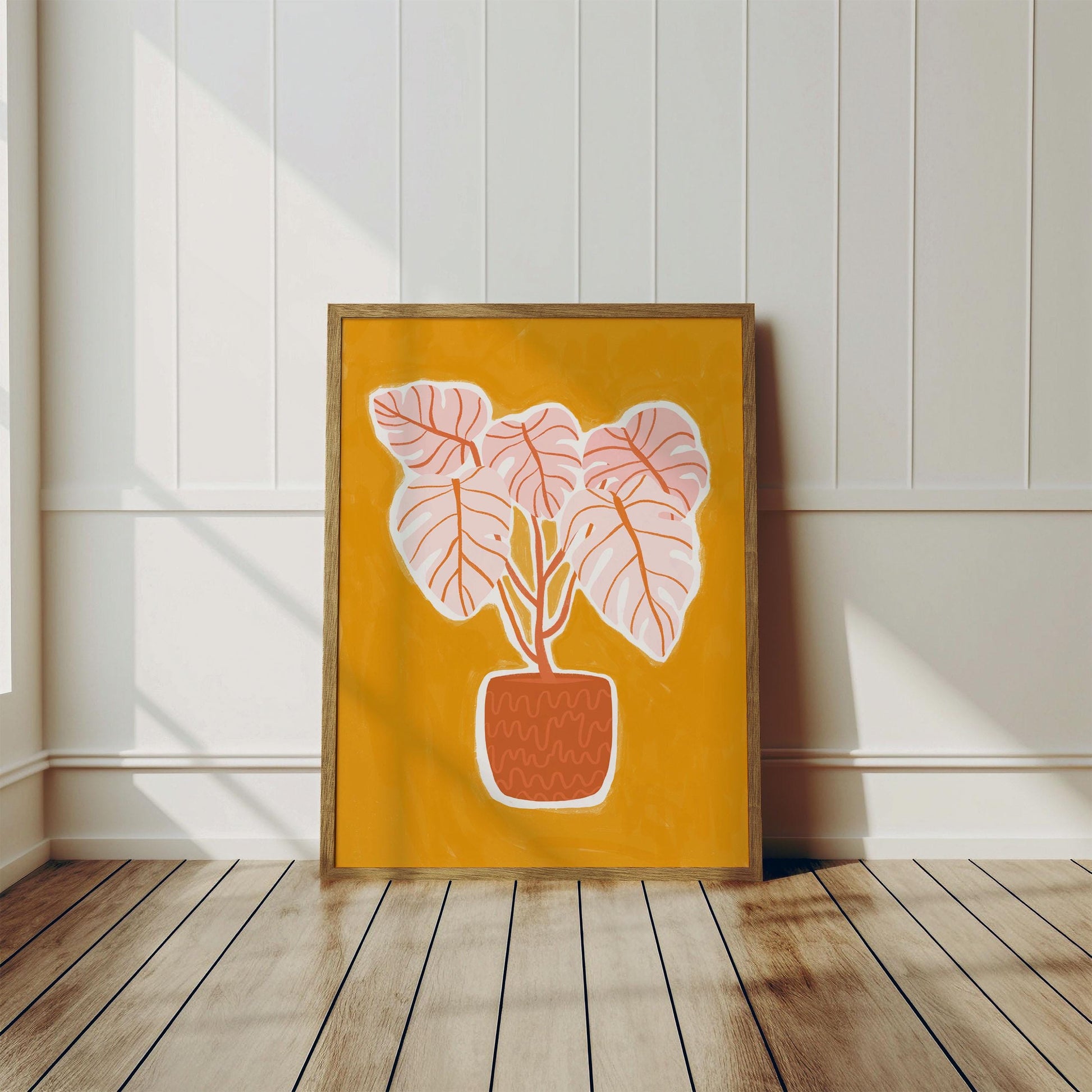 Monstera Houseplant Print - Boho Decoration, Warm Tones, Plant Lover Gift, Earthy Colours,