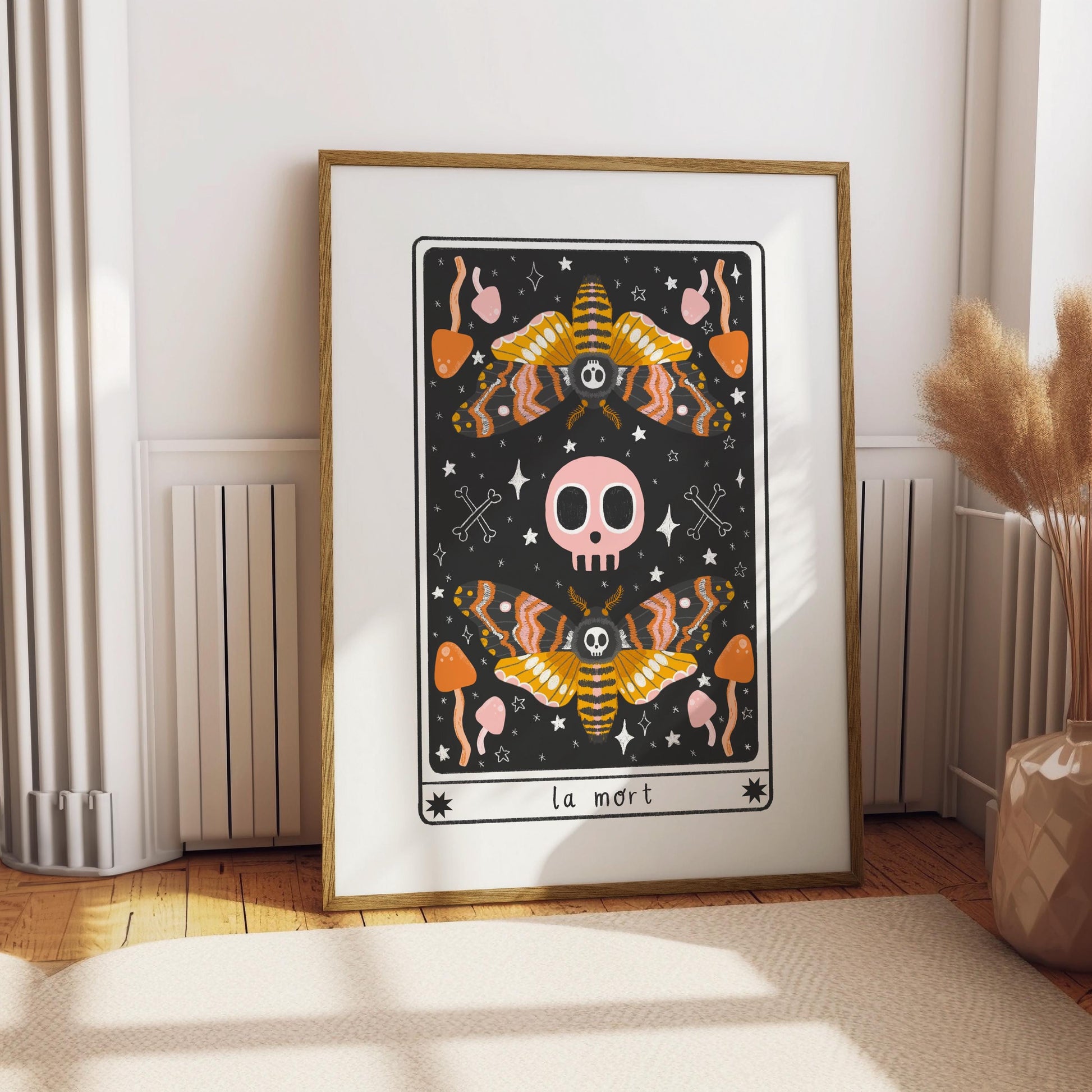 Death Moth Tarot Card Art Print – Gothic Witchy Decor