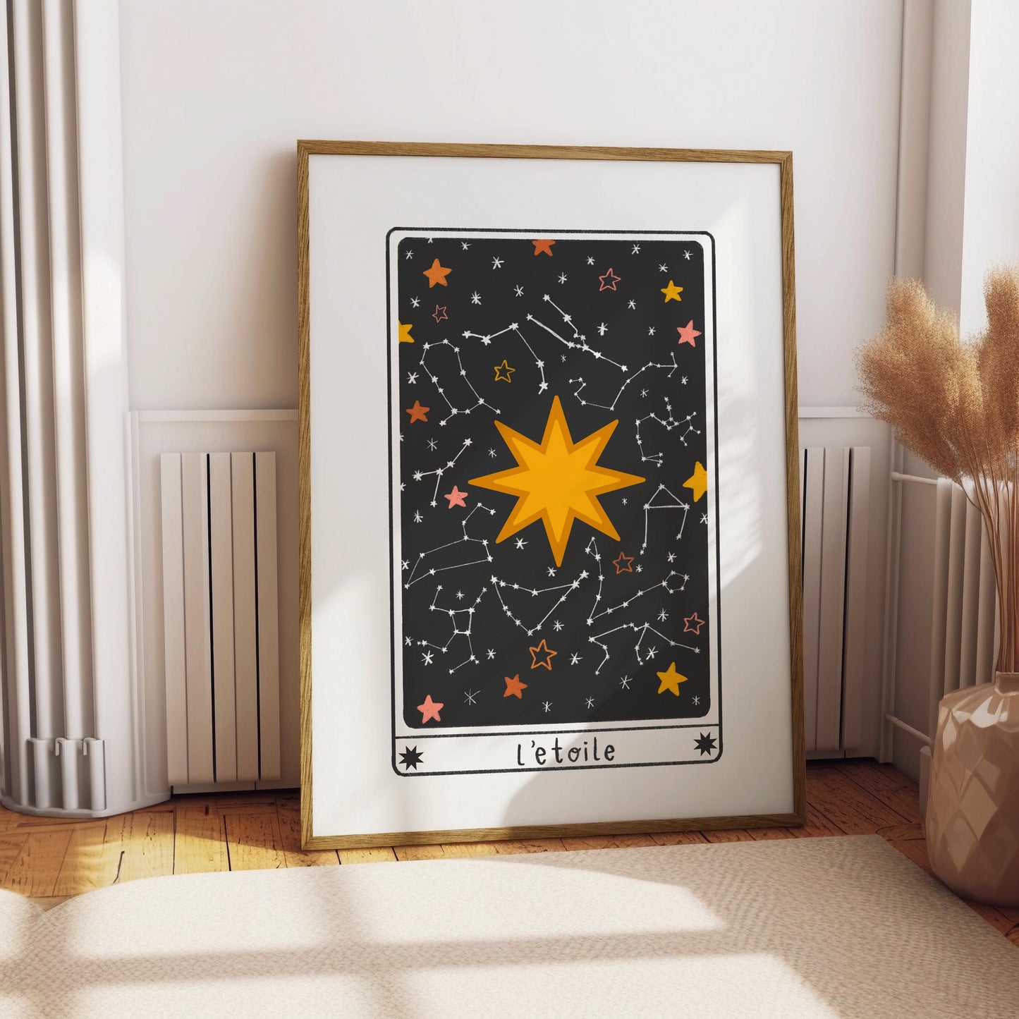 Star Tarot Card Art Print – Gothic Witchy Celestial Wall Decor