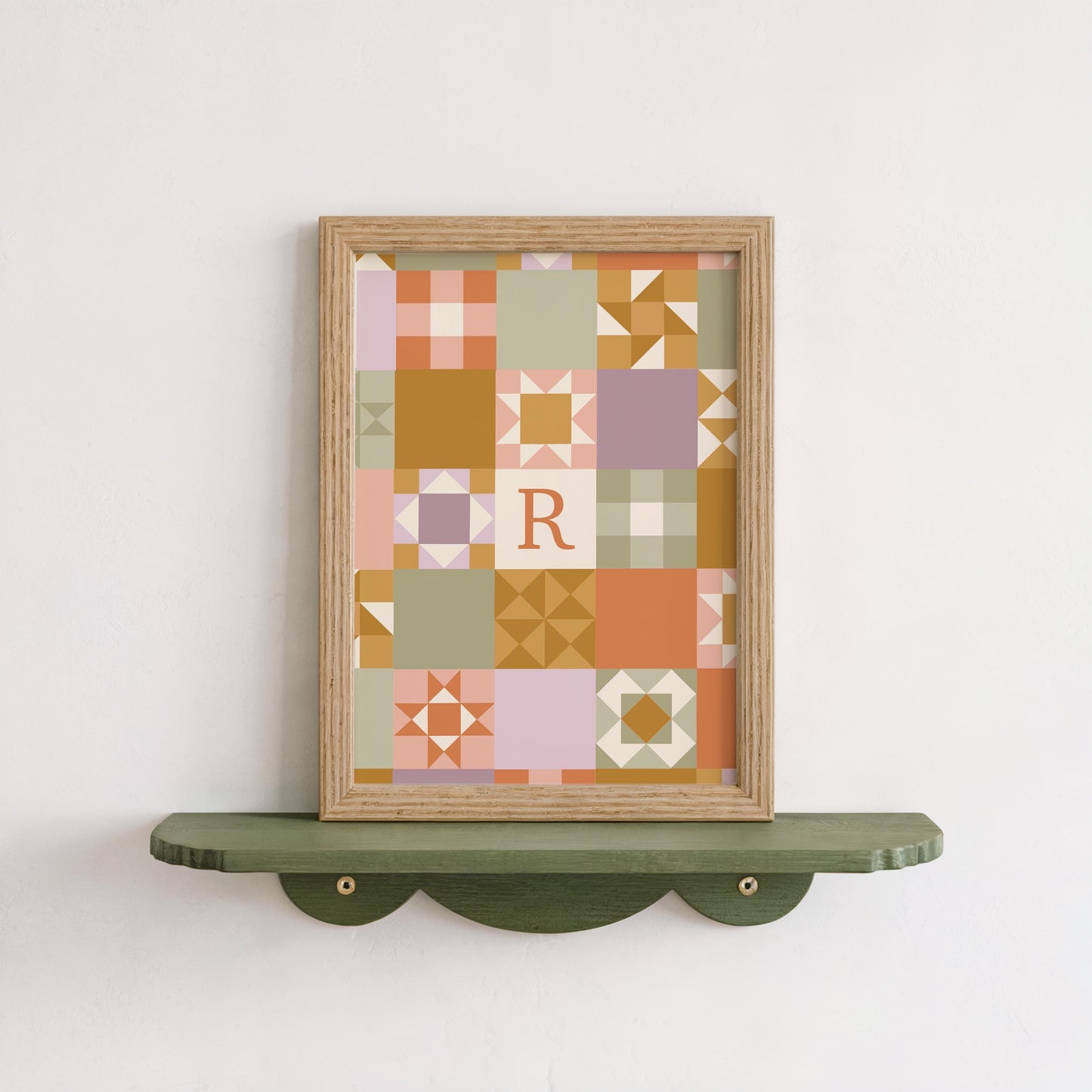 Set of 3 Personalised Floral Bug Art Prints - Nursery, Kids Room, Initial, Name, Playroom Decor, Patchwork Quilt, Folk Art, Girls Room
