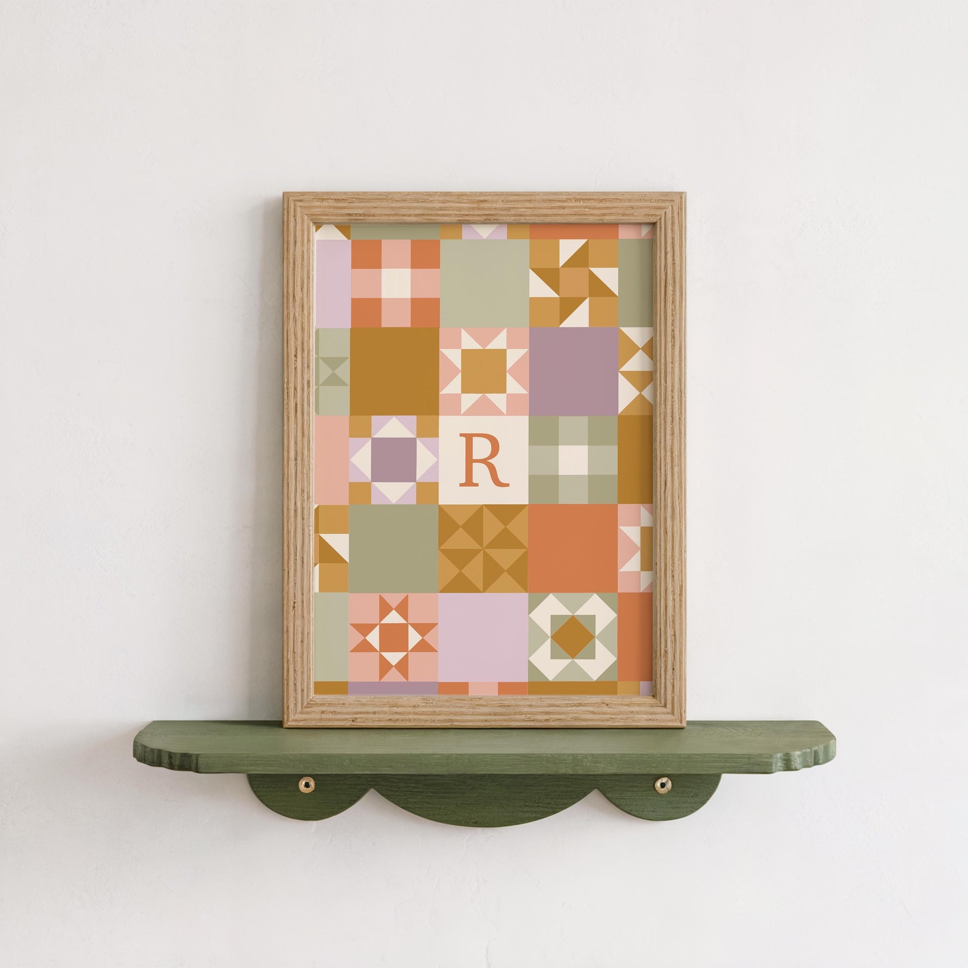Set of 3 Personalised Floral Bug Art Prints - Nursery, Kids Room, Initial, Name, Playroom Decor, Patchwork Quilt, Folk Art, Girls Room