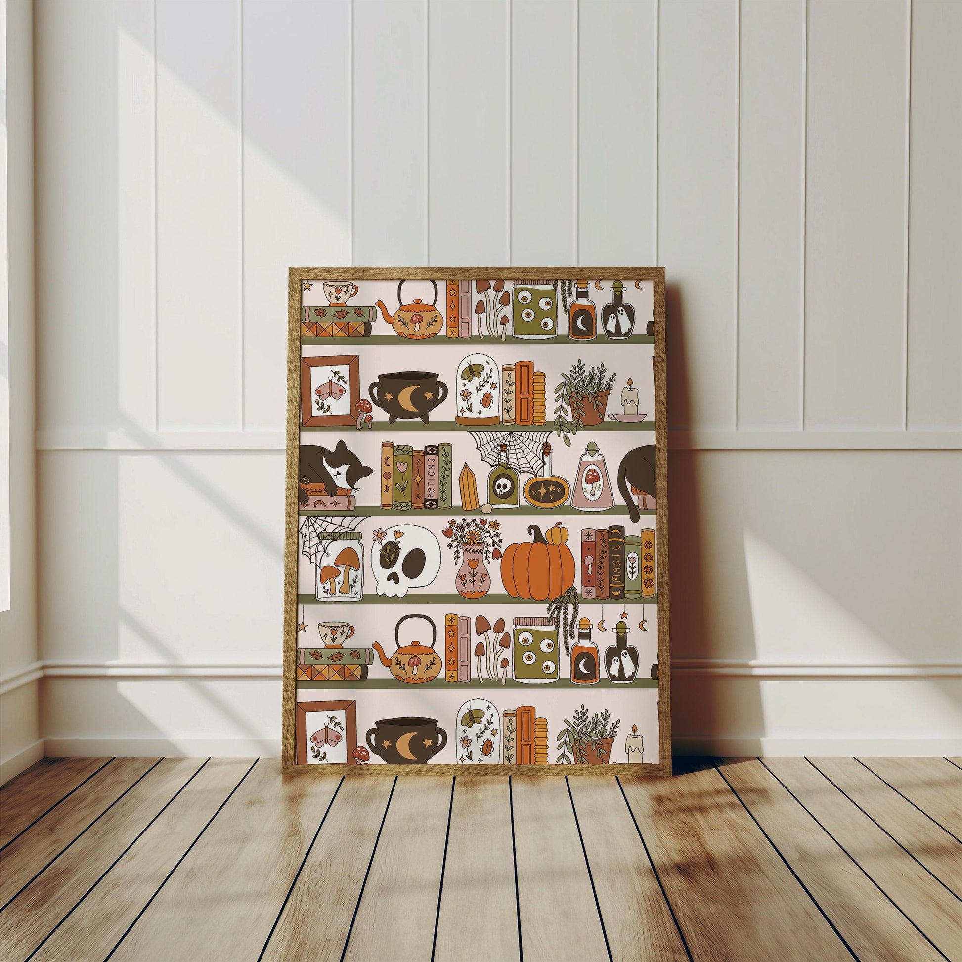 Set of 3 Witchy Magic Wall Art Prints – Cottagecore, Witch, Whimsical, bookshelf, Palmistry