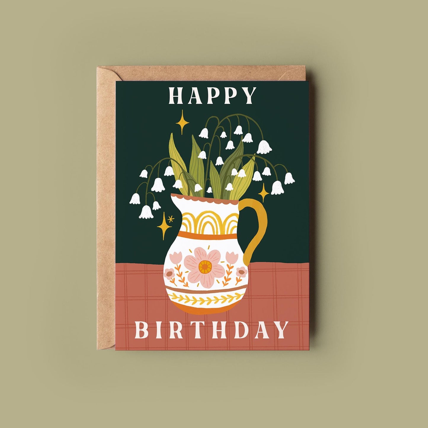 Floral Birthday 'Lily of the Valley' Greetings Card - Birthday Card - Whimsical, Cottagecore, Botanical, Celestial, Floral,