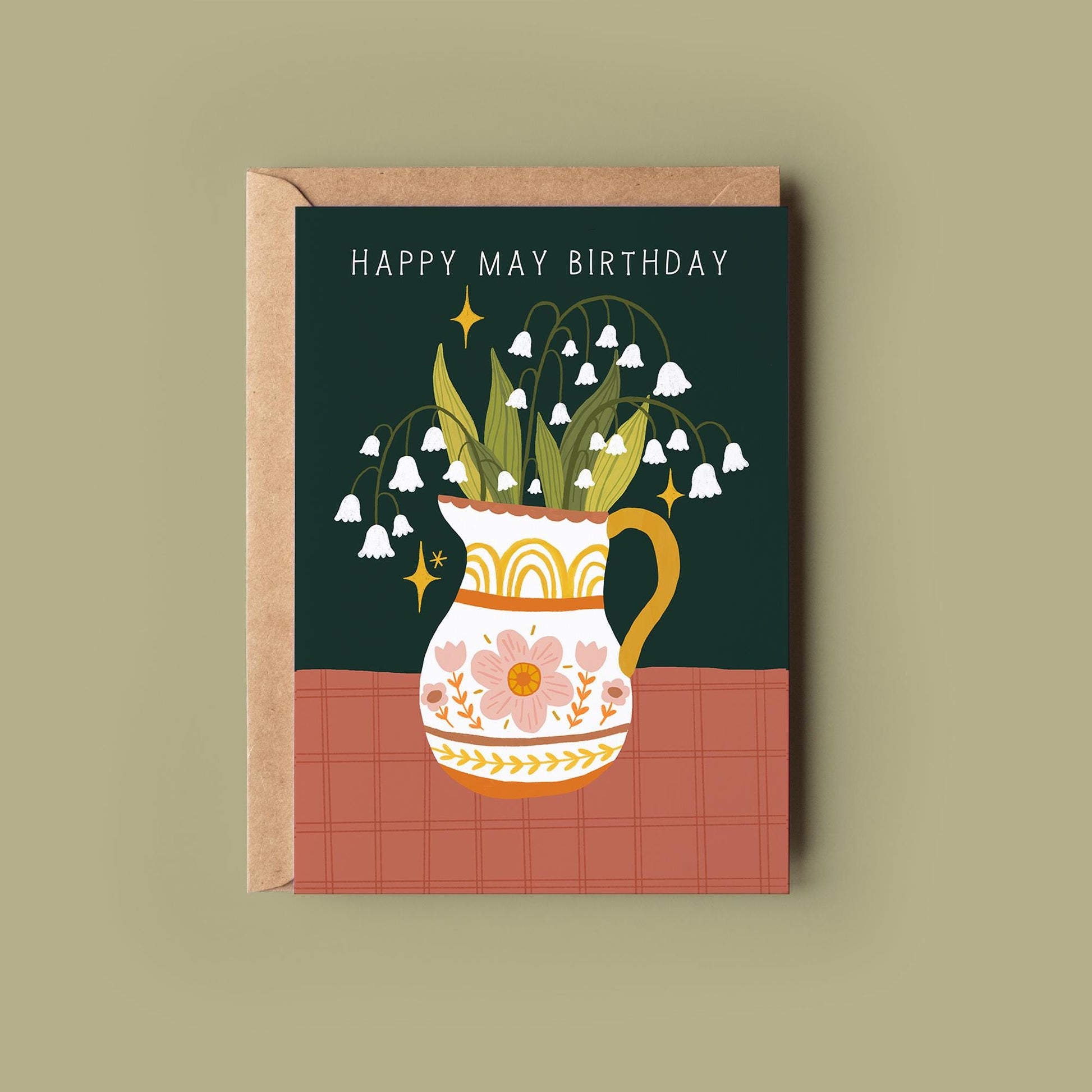 May Birth Flower 'Lily of the Valley' Greetings Card - Birthday Card - Whimsical, Cottagecore, Botanical, Celestial, Floral,