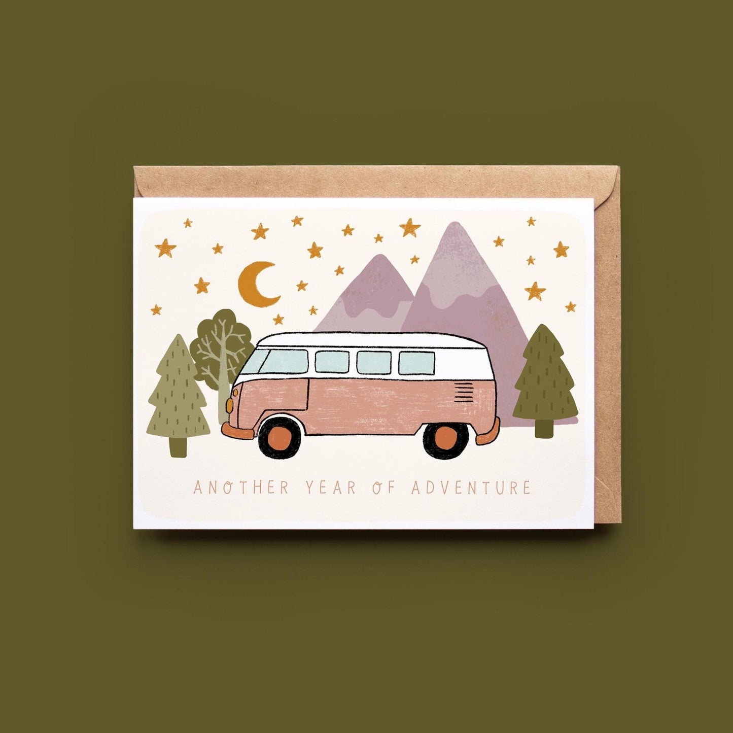 Campervan Birthday Card - 'Another year of adventures' - Outdoorsy, Adventure, Van Life, Camping, Camper