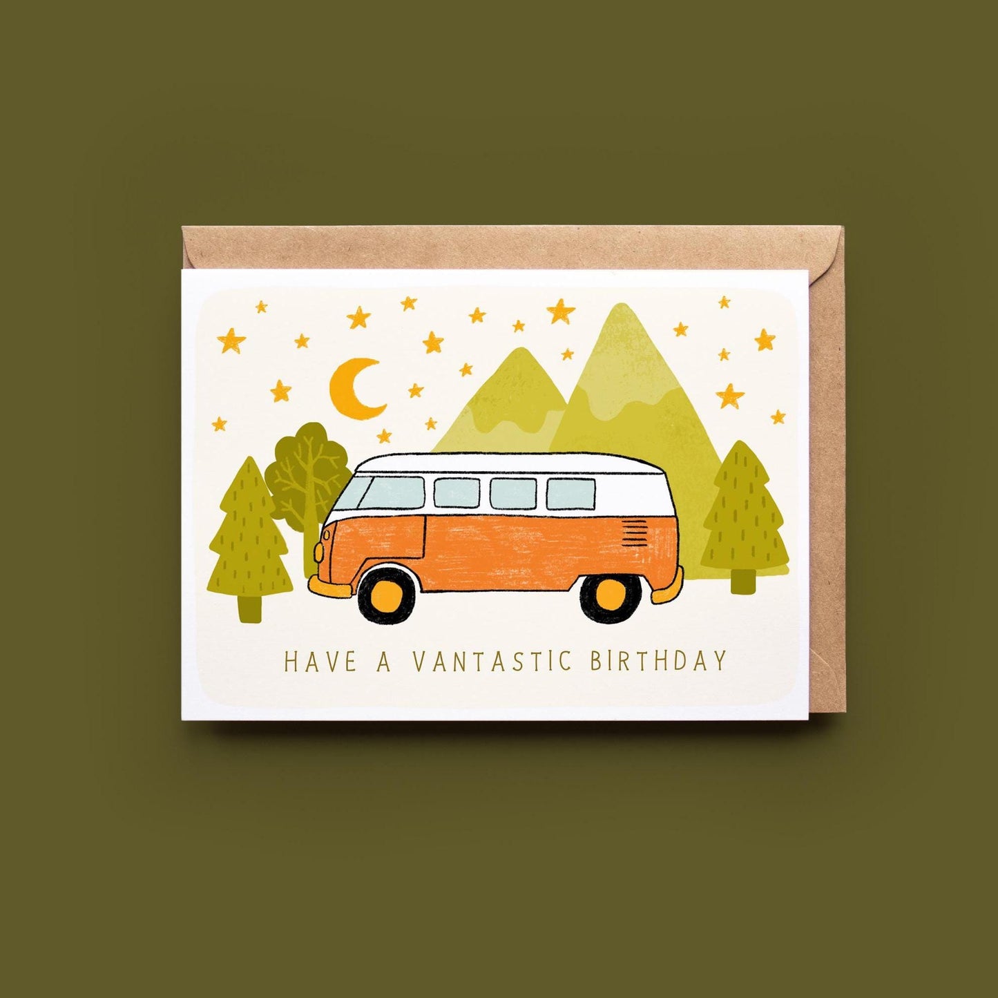 Campervan Birthday Card - 'Have a Vantastic birthday' - Outdoorsy, Adventure, Van Life, Camping, Camper, Funny Pun