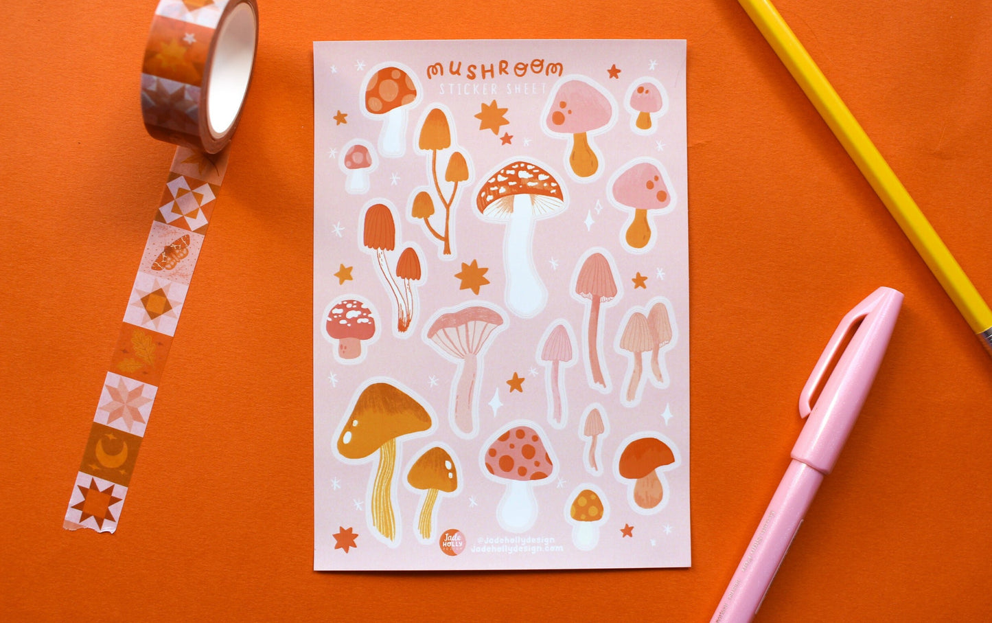 Mushroom Vinyl Sticker Sheet - journal stickers, scrapbook stickers, planner, autumnal