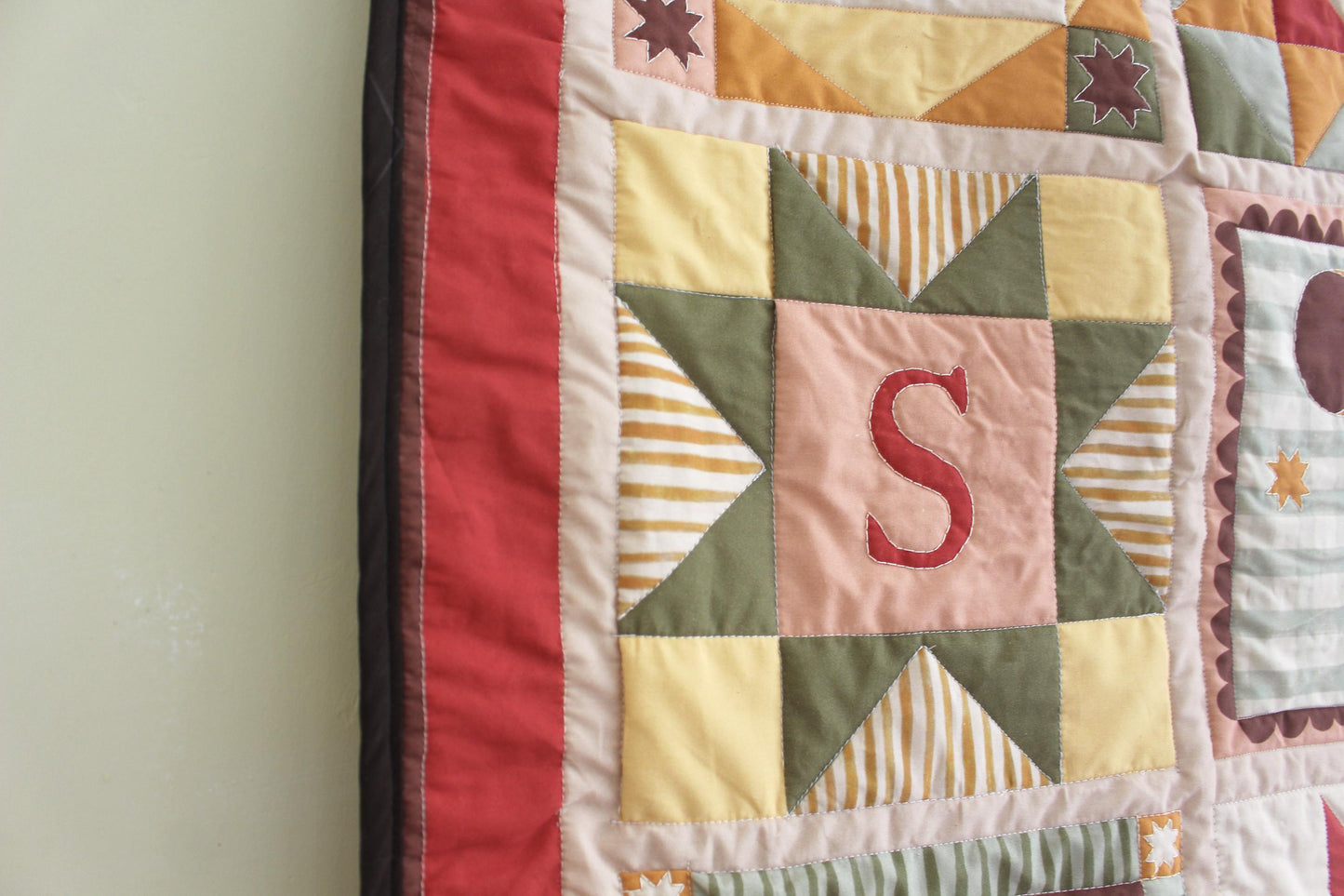 Quilted Wall Hanging - Personalised Nursery Kids Decor - Star sign, Initial, Moon Phase, Birthday - Whimsical, Colourful