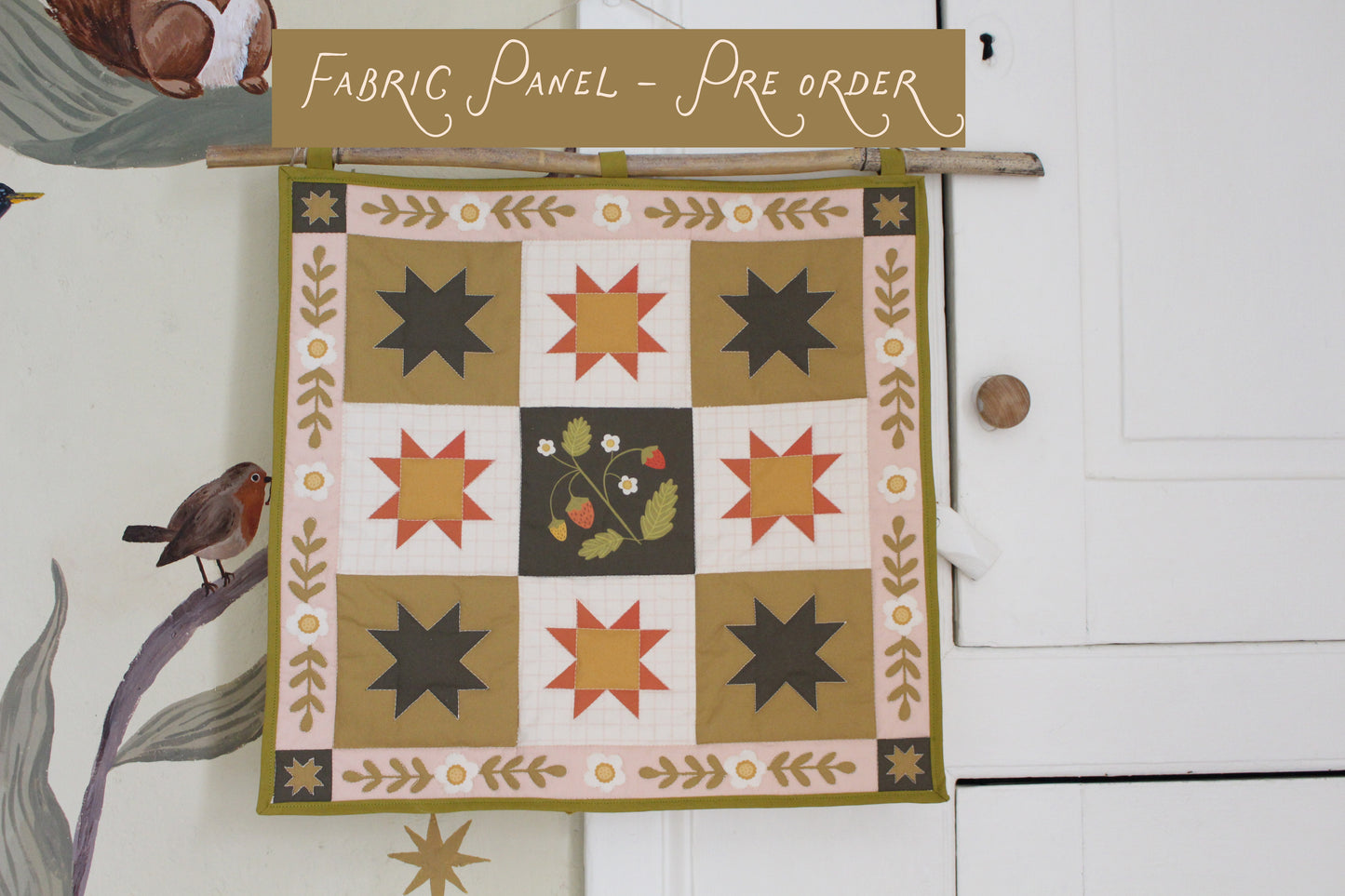 PREORDER - Strawberry Season - Fabric Panel